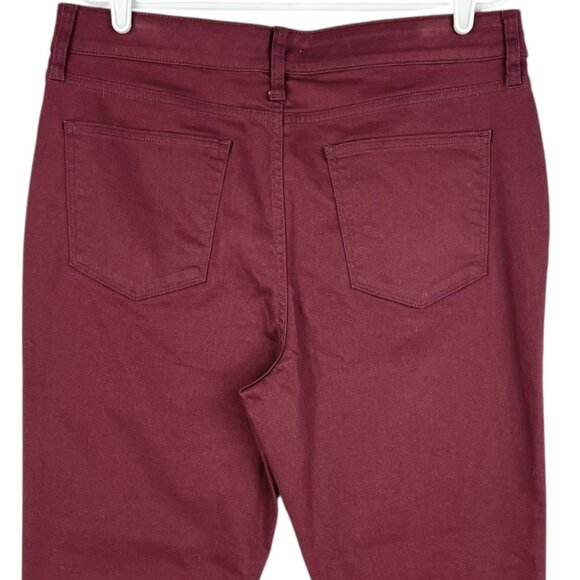 NWT St. John's Bay Women's Stretch Straight Mid Rise Burgundy Jeans Sz 14 Short - Picture 4 of 11